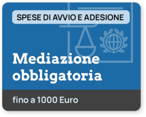 Mediazione obbligatoria - Spese di avvio e spese di mediazione per il primo incontro, per procedimento di valore inferiore a € 1.000,00