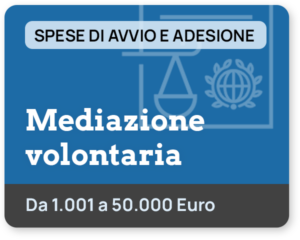 Mediazione facoltativa - Spese di avvio e spese di mediazione per il primo incontro, per procedimento di valore compreso tra € 1.001,00 a € 50.000,00