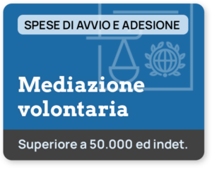 Mediazione facoltativa - Spese di avvio e spese di mediazione per il primo incontro, per procedimento di valore superiore a € 50.000,00 o indeterminato